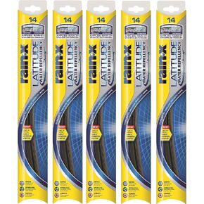 Rain-X 5079272-2-5PK Latitude 2-IN-1 Water Repellency Wiper Blade, 14" (Pack of 5)