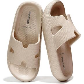 Project Cloud House Slippers Sandals Womens - Slippers Recivery Recovery Liven -Slips للنساء للنساء للنساء للنساء (حزام الوسادة ، البيج ، 11)