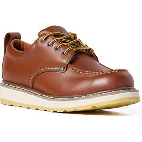 Men's SureTrack 4" Leather Soft Toe Work Shoes for Men, Moc Toe Wedeg Slip Resistant Outsole, EH, Industrial Work Shoe 82994