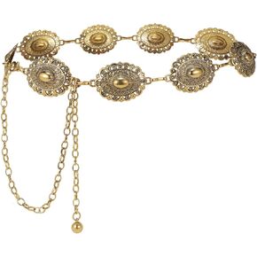 Western Chain Belt Vintage Concho Cowgirl Waist Chain Belt for Women Dresses Jeans Adjustable