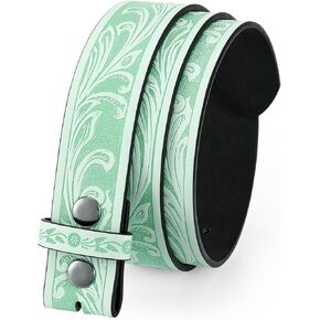 Men Women Western Belt Strap for Jeans Dress Cowboy Leather Belt Strap without Buckle