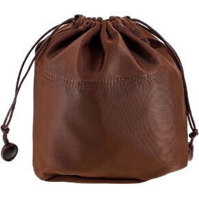 Compact Purse Organizer Insert for Bucket Bag, Shoulder Bag, and Crossbody Wallet- Nylon Coffee Mini Tote Purse Insert for Tidy Storage and Travel Convenience, 7.48 X 6.29 X 3.14 Inches