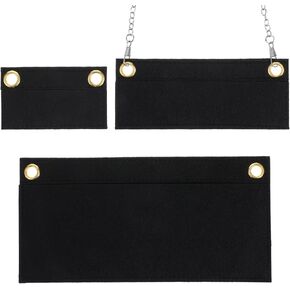 3 Pcs Purse Insert Organizer, Crossbody Conversion Liner 3 Sizes Purse Organizer Insert with Eyelet for Women Envelope Bag Clutch Bag Handbags(No Chain)