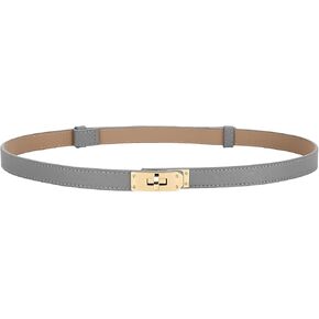 Women Skinny Leather Belt Adjustable Thin Belt Turn Lock Buckle For Jeans Dresses