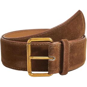 Women's Metal Buckle Belt PU Leather Elastic Stretchy Waist Belts Adjustable Waistband