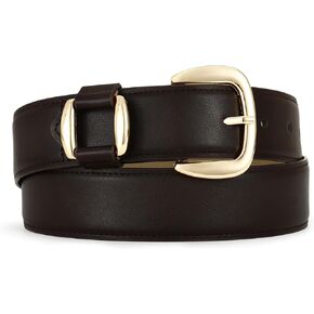 Brown Belt for Women Stylish Waist Belt with Shiny Golden Buckle Fashionable & Versatile for Casual & Formal