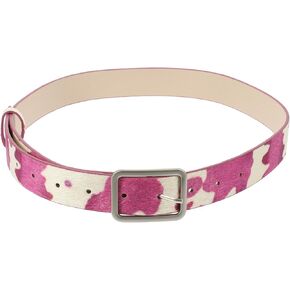 Cow Print PU Leather Adjustable Animal Print Belt - Brown