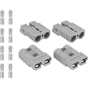 Connector, Quick Connect/Disconnect Battery Plug Connector Interchange Genderless Design Suitable for Car Trailer Winch Hoist Motor Electrical Equipment (Grey 50A 4 Pack 10-12 AWG)