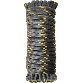 Diamond Braided Polypropylene Rope Nylon Rope Mix Thick Heavy Duty Ropes 1/2 inch 50ft High Strength Perfect for Clothesrope Camping Hiking and Other Outdoor Activities Black 50ft