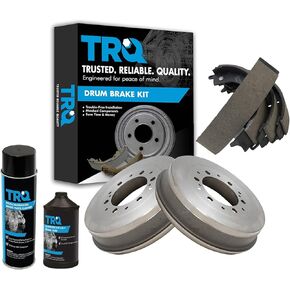 TRQ Rear Brake Shoe & Drum Kit Compatible with 2005-2021 Toyota Tacoma