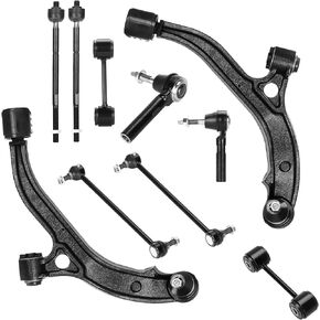 Front Lower Control Arms w/Ball Joints Sway Bar End Links Tie Rod Ends Suspension Kit for 2001-2007 Town & Country/Dodge Caravan/Dodge Grand Caravan, 2001-2003 Voyager (10PCs)