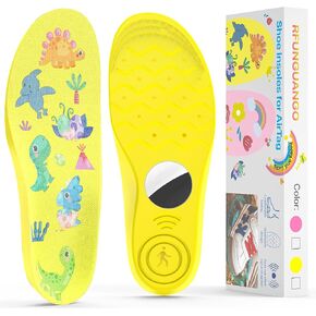 RFUNGUANGO Airtag Protective Insoles for Kids and Seniors, Airtag Insoles Help You Find Your Family Faster, Track Your Steps and Shoes, Cute Cartoon Pattern - Size