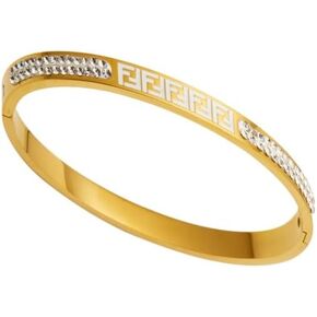 【18K Gold Diamond Bracelet for Women】 Luxury Gold Bangle with Cubic Zirconia, Elegant Designer Style Jewelry Gift for Her – Fashion Fine Bracelet for Party, Anniversary, Daily Wear