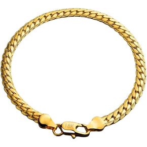 18K Gold Women's Bracelet Versatile Fashion Solid 7.2-inch Mesh Bracelet for Wife and Mother Christmas/Birthday Gifts