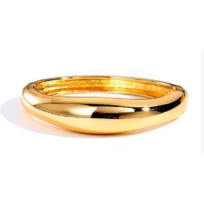 Chunky Gold Cuff Bangle Bracelets for Women - Gold Polished Trendy Twisted Hinged Cuff Open Wide Waterdrop Bangle Chunky Gold Bracelet Minimalist Bangle Jewelry Gift