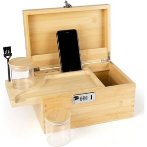 Home Organization and Decoration Premium Large Bamboo Box - Great Gift Set with All Accessories