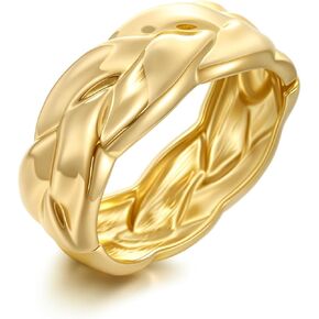 Gold Chunky Bangle Bracelets for Women Simple Twisted Textured Cuff Bangle Wide Square Bangle Bracelet Minimalist Bracelet