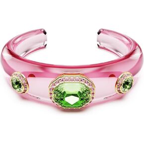 Swarovski Dulcis cuff, Mixed cuts, Multicolored, Gold-tone finish