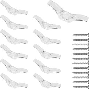 24PCS Blind Cord Cleats, Clear Plastic Safety Cord Winders with Screws, Transparent Window Drapery Rope Cleats for Home Office Blinds Curtains Sun Shades