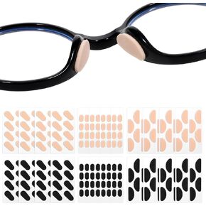 24 Pairs Eyeglass Nose Pads Foam, Nose Cushions for Eyeglasses Noses Cushion Anti Slip Elastic Soft Adhesive Adjustable Noses Pads for Eyeglasses Stick on Glasses Frames Skin Color Black 1.5mm