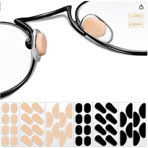 48 Pairs Soft Foam Eyeglass Nose Pads, Self Adhesive Nose Pads for Glasses Non Slip, 1.5MM Thicknesses EVA Anti Slip Nosepads for Eyeglasses Sunglasses Reading Glasses (Black & Skin Colour)