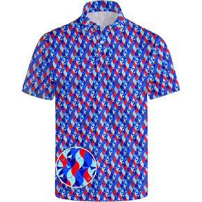 Golf Shirts for Men Quick Dry Funny Golf Polo Shirts Short Sleeve Moisture Wicking Polo Shirts for Men