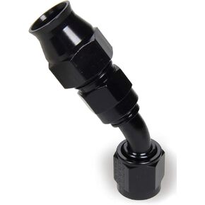 FRAGOLA Fitting, Hose End, Race-Rite, PTFE Hose, 45 Degree, 6 an Hose to 6 an Female, Swivel, Aluminum, Black, Each