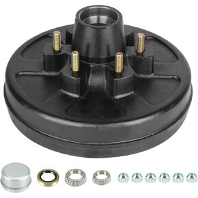 New 3rd 12" X 2" Trailer Brake Drum 6 on 5.5" Bolt Circle Kit for 5,200lbs Trailer Axles