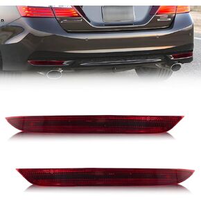 Rear Bumper Reflector Compatible with Hon-da Accord 2016-2017, [DOT] [IP67 Waterproof] Rear Bumper Reflector Housing [No Bulbs], Replace OEM #33505T2AA11, 33555T2AA11, 2 PCS, Red Lens