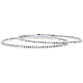 Berricle Sterlling Silver Silver مرنة Zirconia CZ CZ Bragelet للنساء ، مطلي Rhodium ، 2 قطعة