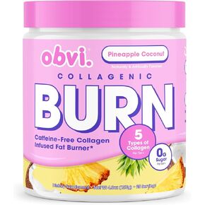 Obvi Collagenic Burn Powder | Multi-Collagen Peptide Blend with GBB, Ashwagandha & Green Coffee | Boosts Metabolism, Supports Skin, Hair, Nails, Joints | Pineapple Coconut 25 Servings