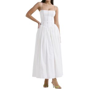 Women's French Solid Color/Flower Halter Sexy Split Breasted Tight Dresses