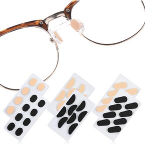 Nose Pads 24 Pairs Soft Foam Self- Adhesive Anti-Slip Eyeglass Nose Pads Glasses Support Nose Pads Anti Slip Eyeglass Nose Piece Nosepads for Eyeglasses Sunglasses (1.6 mm/3 Styles/ 2 Colors)