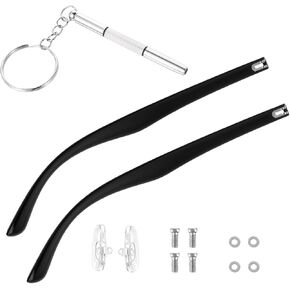 1 Pair Metal Glasses Replacement Temple, Eyeglass Arms Legs Replacement with Screws Washers Screwdrivers Nose Pads Glasses Repair Kit Eyeglasses Replacements