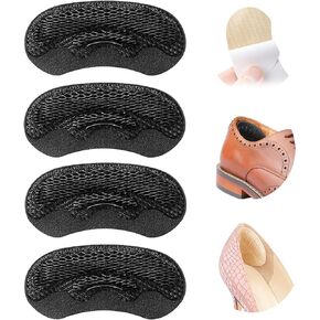 4D Cloud Heel Pads for Shoes Too Big, Ultra Comfort Heel Grips Inserts for Women Men, Heel Cushion Liners for Loose Shoes, Heel Protectors for Blister Prevention, Pain Relief (Black, 2 Pairs)
