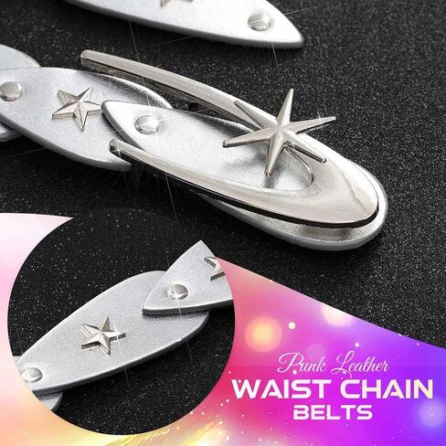 BODIY Star Studded Leather Belt Black Fashion Leather Belt Adjustable Belts Y2K Leather Accessories for Women in Kuwait