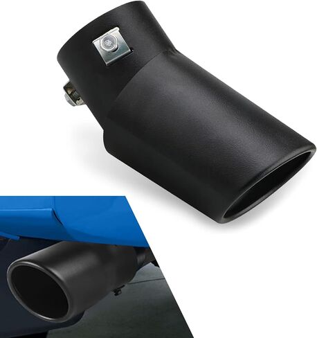 1 PC Car Exhaust Pipe Muffler, 5.51" Long 2.48"-3.35" Stainless Steel Polished Modified Exhaust Pipe, Noise Reduction External Rear Tailpipe, Universal for Most Cars (Black #Straight) in Saudi Arabia