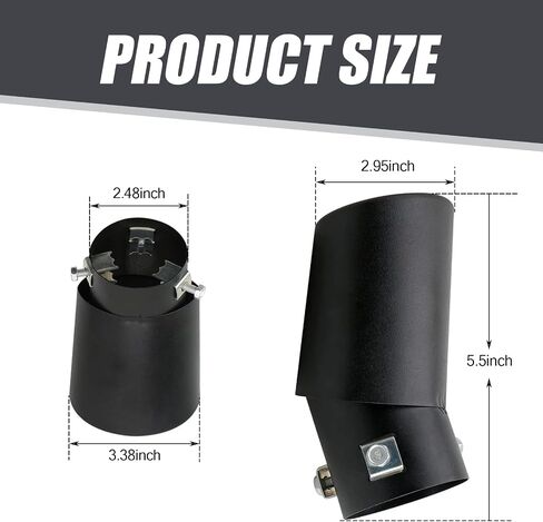 1 PC Car Exhaust Pipe Muffler, 5.51" Long 2.48"-3.35" Stainless Steel Polished Modified Exhaust Pipe, Noise Reduction External Rear Tailpipe, Universal for Most Cars (Black #Straight) in Saudi Arabia