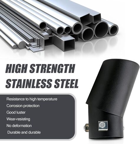 1 PC Car Exhaust Pipe Muffler, 5.51" Long 2.48"-3.35" Stainless Steel Polished Modified Exhaust Pipe, Noise Reduction External Rear Tailpipe, Universal for Most Cars (Black #Straight) in Saudi Arabia