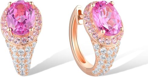 Santuzza Sterling Silver Hoop Earrings Cubic Zirconia Round Cuff Pierced Earrings for Women in Kuwait