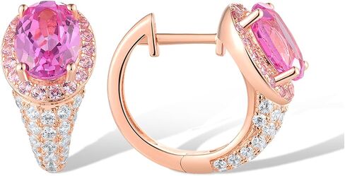 Santuzza Sterling Silver Hoop Earrings Cubic Zirconia Round Cuff Pierced Earrings for Women in Kuwait