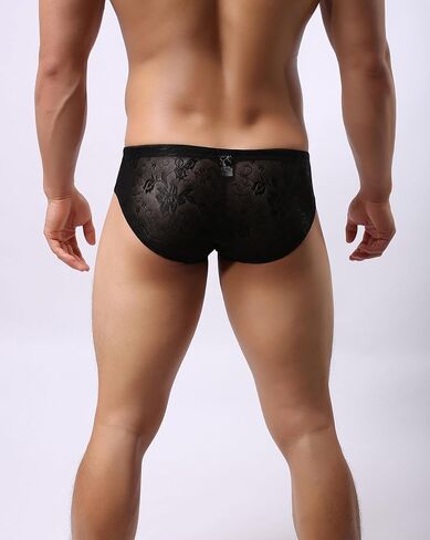 Mens Mesh Underwear Sexy Briefs Lace Pants With Soft Bulge Pouch Soft Breathable Cheeky Underpants For Men M-2XL in Kuwait