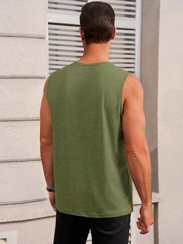 Runcati Mens Workout Tank Tops Sleeveless Gym Muscle Athletic T Shirts Casual Summer Beach Tops in Saudi Arabia