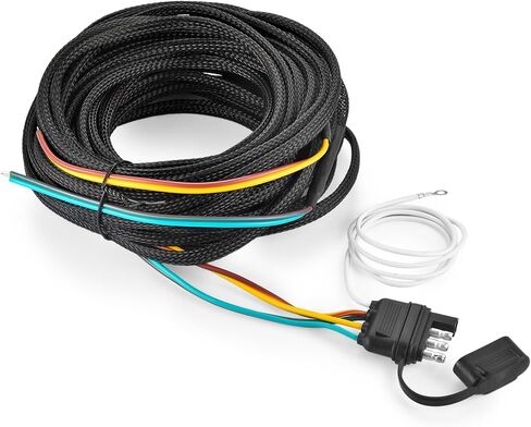 سلك مقطورة بأربعة أسلاك بطول 25 قدمًا، وحزام أسلاك للمقطورة مرمز بالألوان 18 AWG، و4 موصلات للمقطورة المسطحة، ومجموعة أسلاك للمقطورة مع سلك أرضي أبيض لحزام أسلاك مقطورة القوارب، و4 مجموعة أسلاك لإضاءة المقطورة المسطحة in Saudi Arabia