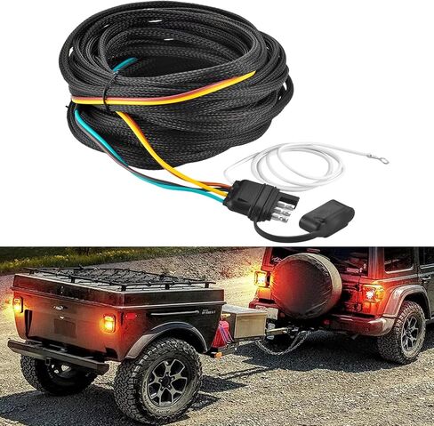 سلك مقطورة بأربعة أسلاك بطول 25 قدمًا، وحزام أسلاك للمقطورة مرمز بالألوان 18 AWG، و4 موصلات للمقطورة المسطحة، ومجموعة أسلاك للمقطورة مع سلك أرضي أبيض لحزام أسلاك مقطورة القوارب، و4 مجموعة أسلاك لإضاءة المقطورة المسطحة in Saudi Arabia