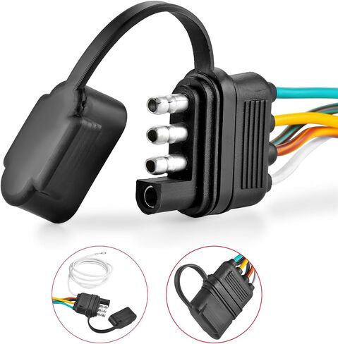 سلك مقطورة بأربعة أسلاك بطول 25 قدمًا، وحزام أسلاك للمقطورة مرمز بالألوان 18 AWG، و4 موصلات للمقطورة المسطحة، ومجموعة أسلاك للمقطورة مع سلك أرضي أبيض لحزام أسلاك مقطورة القوارب، و4 مجموعة أسلاك لإضاءة المقطورة المسطحة in Saudi Arabia