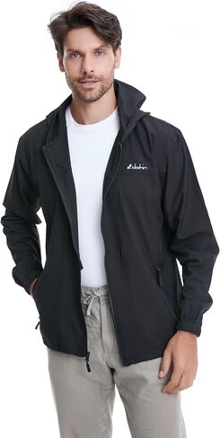 clothin Mens Lightweight Running Jacket with Hood Zip Pockets for Fishing Hiking Travel in Saudi Arabia