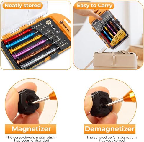 MulWark 6pc Magnetic Mini Flathead and Phillips Micro Precision Head Small Screwdriver Set CRV Eyeglasses Watches Electronics Computer Tools Repair Kit (6PC Screwdrivers) in Saudi Arabia
