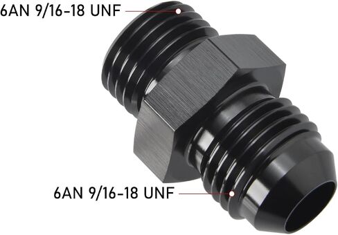 8AN Male Flare to 8AN ORB O-ring Boss Fuel Pump Rail Adapter Fitting Aluminum Black, Pack of 2 in Kuwait