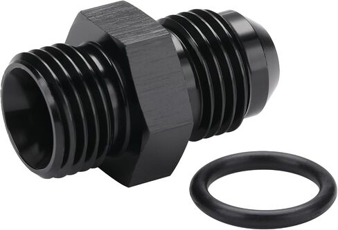 8AN Male Flare to 8AN ORB O-ring Boss Fuel Pump Rail Adapter Fitting Aluminum Black, Pack of 2 in Kuwait